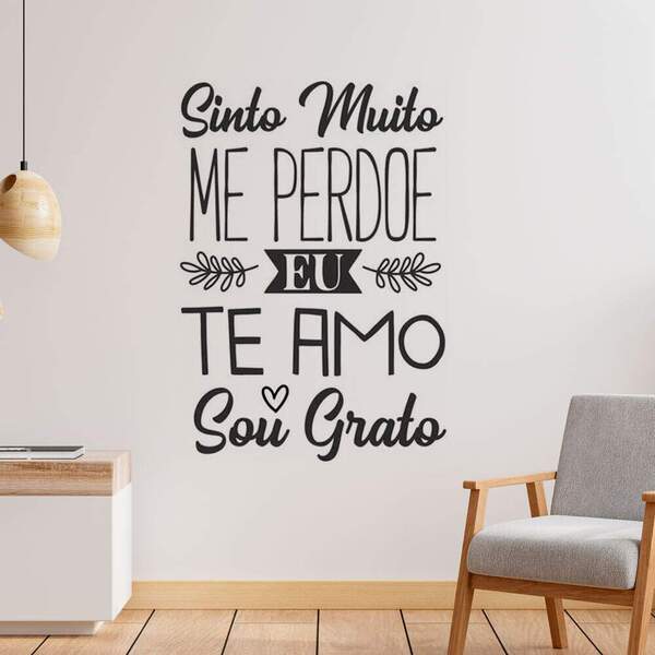 Adesivo De Parede Sinto Muito Me Perdoe...-es 98x140cm