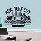 Adesivo De Parede Taxi E Cidade De Nova York-m 78x58cm