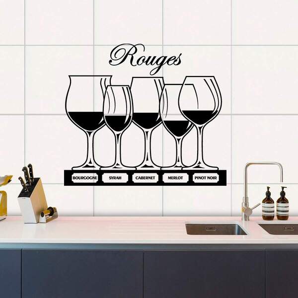 Adesivo De Parede Tipos De Vinhos-g 98x87cm