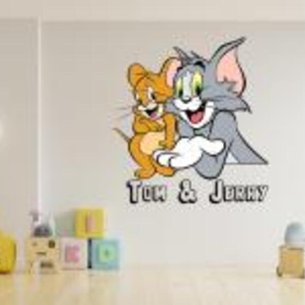 Adesivo De Parede Tom E Jerry Medidas:47 X 50 Cm