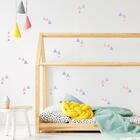 Adesivo De Parede Triangulos Cinza, Azul E Rosa 78un