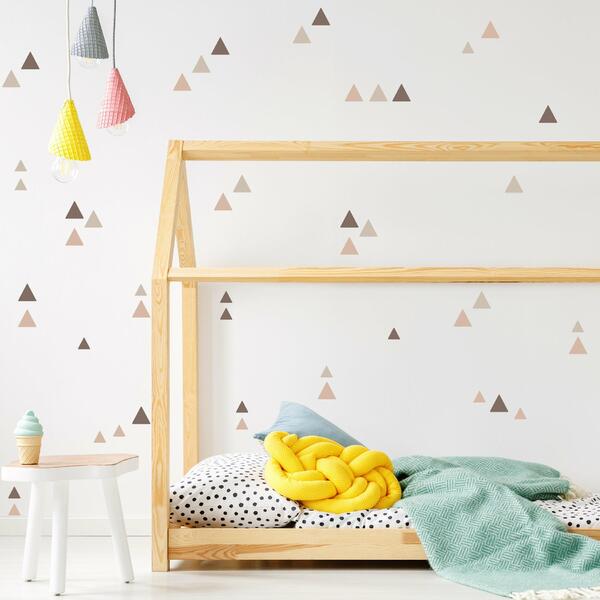 Adesivo De Parede Triangulos Tons De Marrom 78un