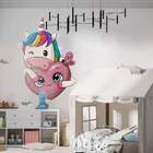 Adesivo De Parede Unicornio Com Coração-eg 85x63cm