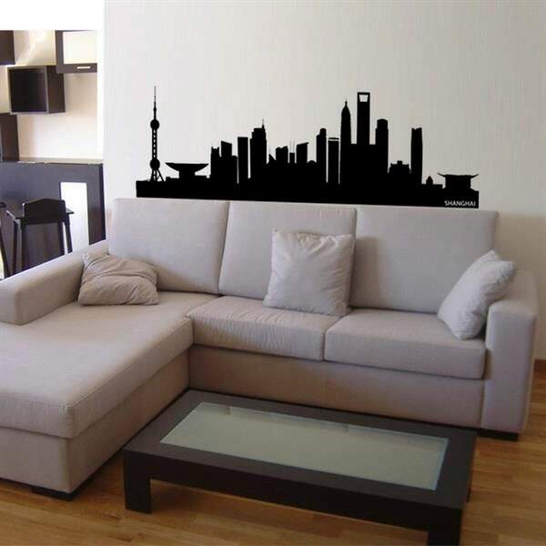 Adesivo De Parede Urbano Cidade Shangai-p 121x40cm
