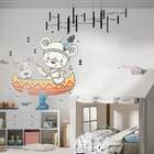 Adesivo De Parede Ursinho E Cachorrinho Na Canoa-p 55x54cm