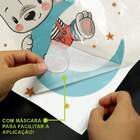 Adesivo De Parede Ursinho Na Lua Com Estrelas-es 100x89cm