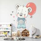 Adesivo De Parede Ursinho Tímido Com Balão-p 55x51cm