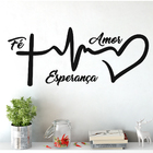 Adesivo De Parede Vinil Decorativo Frase Fé Amor Esperança