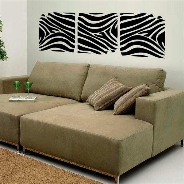 Adesivo De Parede Zebra Em Quadros-g 183x60cm