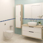 Adesivo de Pastilhas Liso em Faixas Azul Royal 3x30 cm com 15