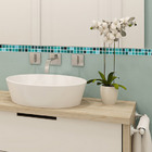 Adesivo de Pastilhas Liso em Faixas Turquesa Oceano 3x30 cm c