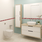 Adesivo de Pastilhas Liso em Faixas Vermelho Charme 3x30 cm c