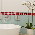 Adesivo de Pastilhas Liso em Faixas Vermelho Charme 3x30 cm c