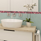 Adesivo de Pastilhas Liso em Faixas Vinho Bordeaux 3x30 cm co