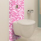 Adesivo de Pastilhas Liso Rosa Flor de Lotus 25x25 cm com 10un