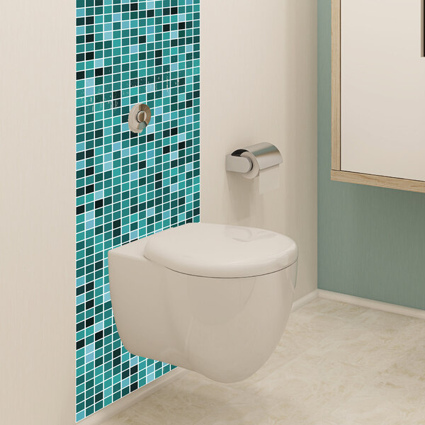 Adesivo de Pastilhas Liso Turquesa Oceano 25x25 cm com 10un