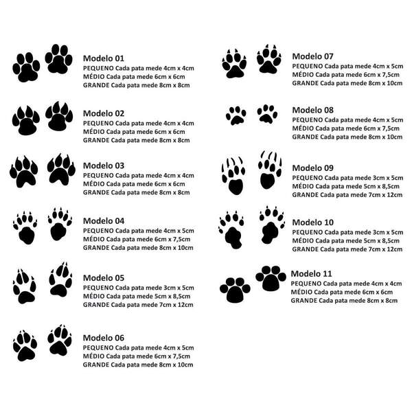 Adesivo De Pegadas De Cachorro - 20 Unidades-p Pequeno