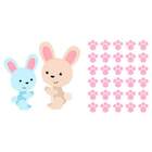 Adesivo De Pegadas De Coelho Da Pascoa Rosa-g 100x80cm