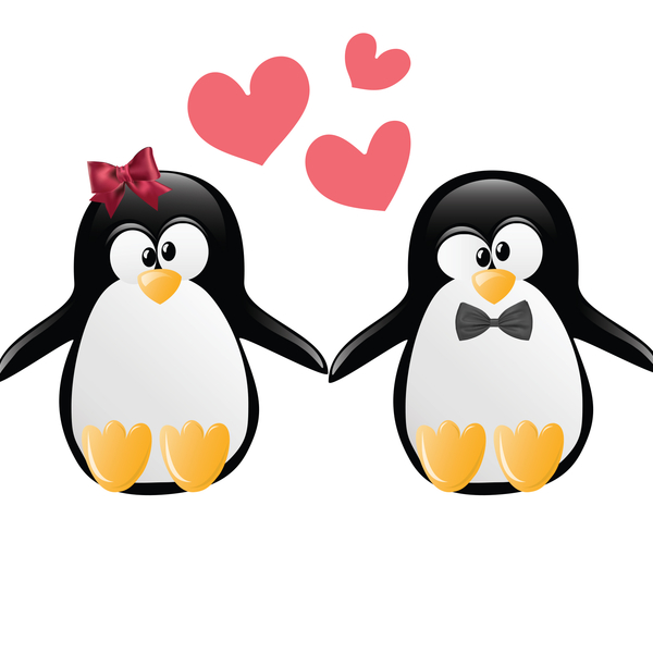 Adesivo De Pinguim Para Geladeira Casal E Coracoes 38x55cm Leroy Merlin