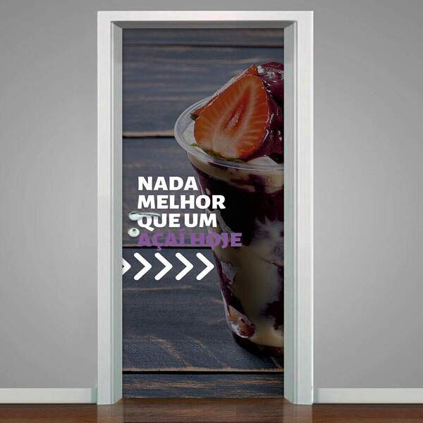 Adesivo De Porta Açaí Hoje-73x210cm