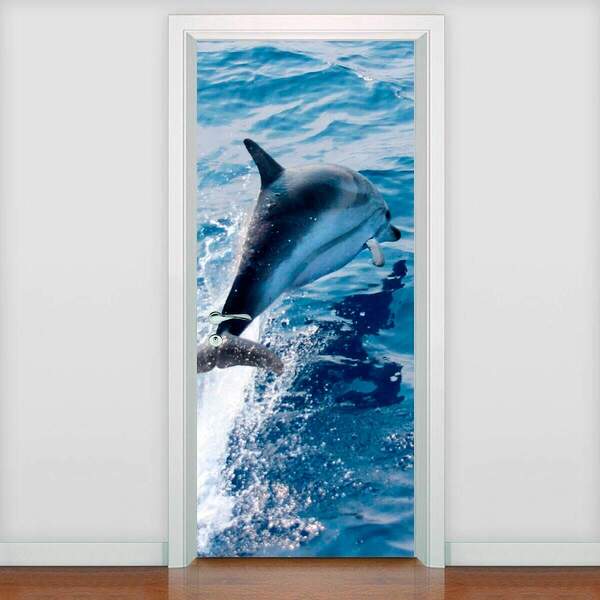 Adesivo De Porta Animais Golfinho-93x210cm