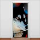 Adesivo De Porta Animais Lobo-93x210cm
