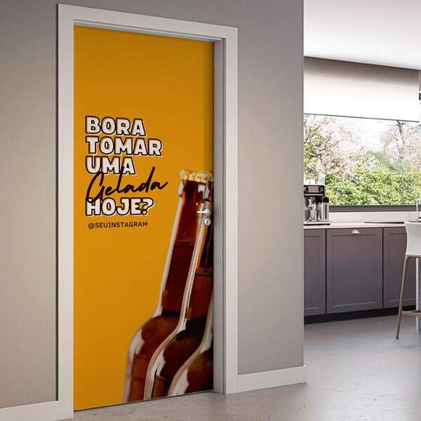 Adesivo De Porta Bora Tomar Uma-73x210cm