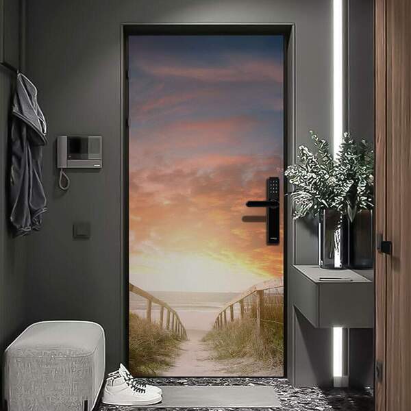 Adesivo De Porta Caminho Da Praia-93x210cm