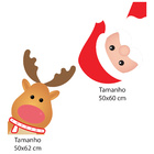 Adesivo De Porta Decoração Natal Papai Noel E Rena