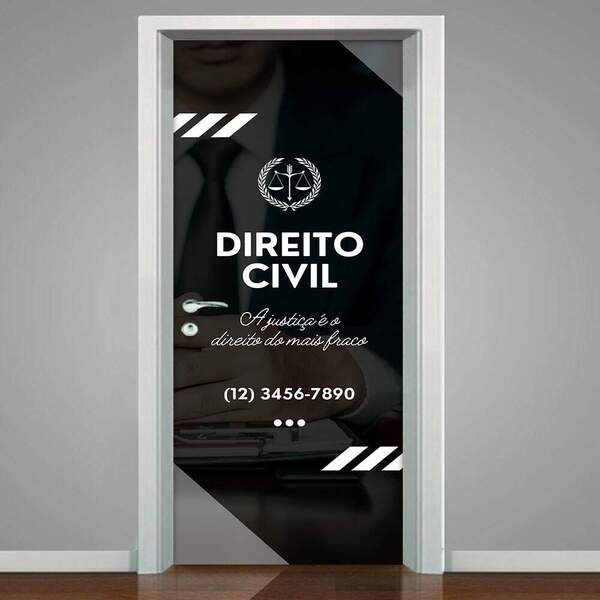 Adesivo De Porta Direito Civil 2- 93x210cm