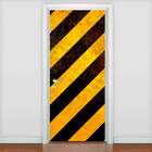 Adesivo De Porta Diversos Faixas Pretas E Amarelas-63x210cm