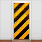 Adesivo De Porta Diversos Faixas Pretas E Amarelas-73x210cm