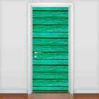 Adesivo De Porta Diversos Textura Madeira Verde-73x210cm