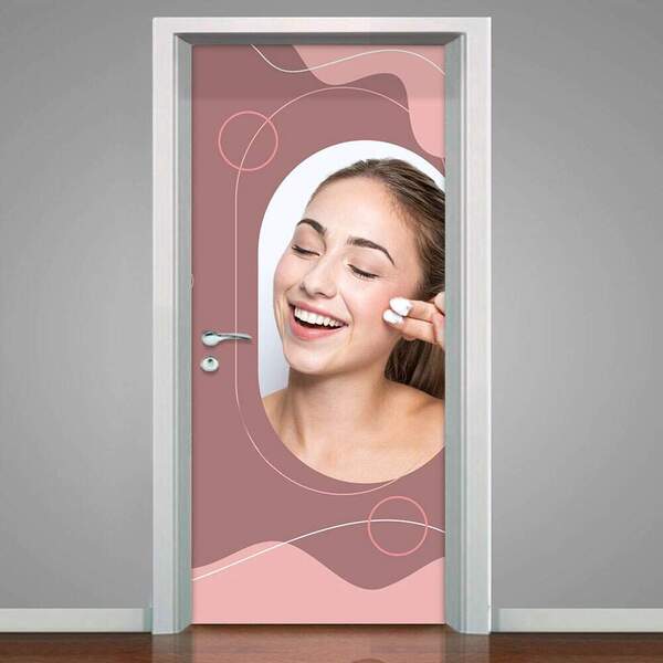 Adesivo De Porta Estética Fundo Minimalista-63x210cm