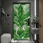 Adesivo De Porta Floral Verde-73x210cm