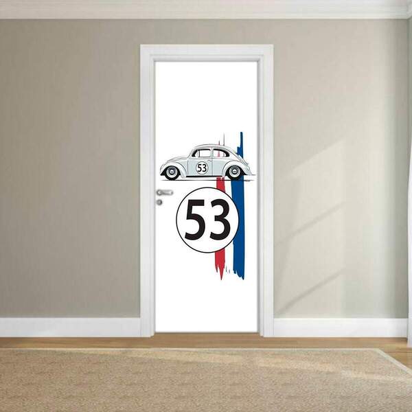 Adesivo De Porta Fusca Herbie 02-93x210cm