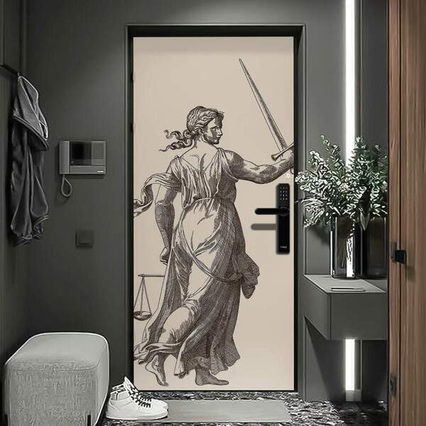 Adesivo De Porta Gregos Antiguidade-93x210cm