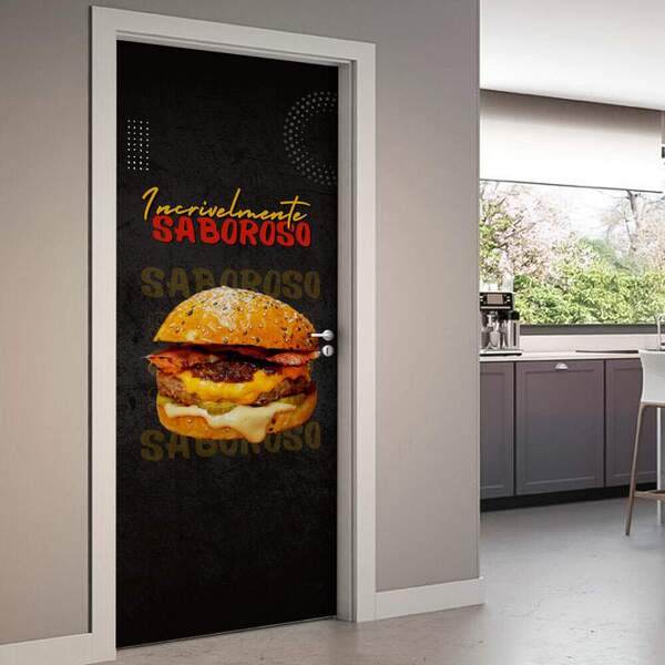 Adesivo De Porta Incrível Mente Saboroso-63x210cm