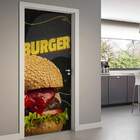 Adesivo De Porta Lanche Burguer Fundo Preto-93x210cm