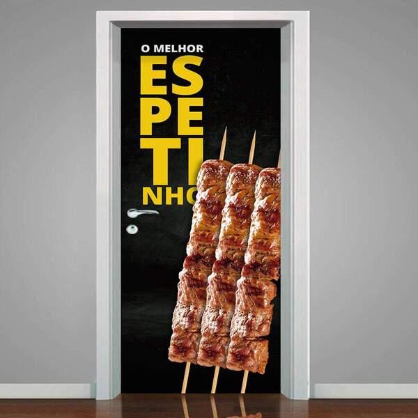 Adesivo De Porta O Melhor Espetinho-93x210cm