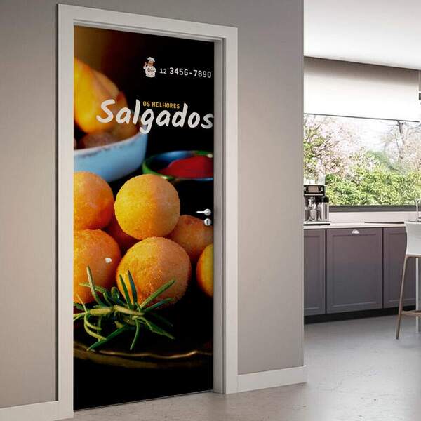 Adesivo De Porta Os Melhores Salgados-93x210cm