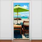 Adesivo De Porta Paisagem Praia-63x210cm