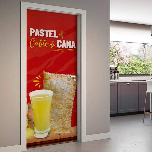 Adesivo De Porta Pastel Mais Caldo De Cana-63x210cm