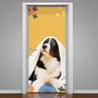 Adesivo De Porta Pet Shop Cachorro Com Toalha 73x210cm