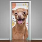 Adesivo De Porta Pet Shop Pinscher Caramelo -63x210cm