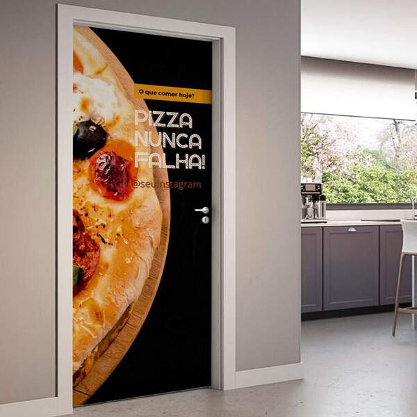 Adesivo De Porta Pizza Nunca Falha-83x210cm