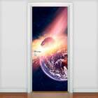 Adesivo De Porta Planetas Meteoro Terra-83x210cm