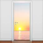 Adesivo De Porta Pôr Do Sol No Mar 2-63x210cm