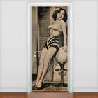 Adesivo De Porta Retrô/vintage Mulher 2-73x210cm