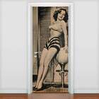 Adesivo De Porta Retrô/vintage Mulher 2-93x210cm
